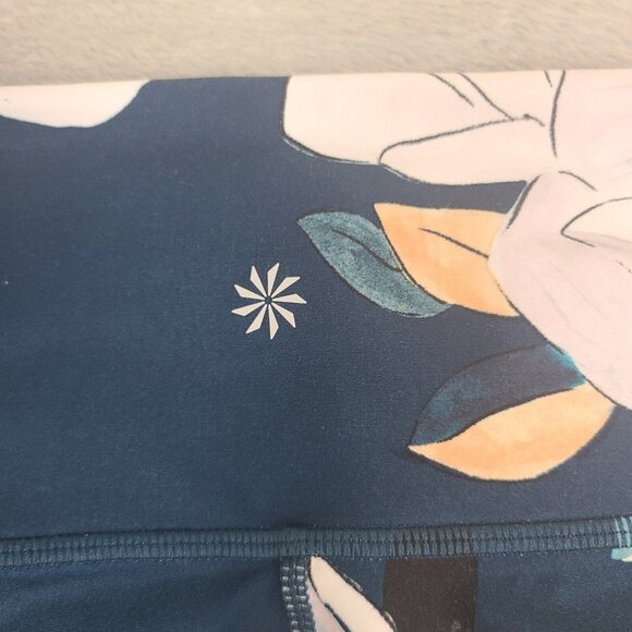 Athleta‎ Floral Elation 7/8 Small Tight Constellation Blue Multi Navy Women - Picture 7 of 8